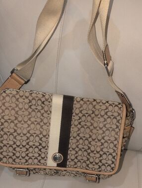 2010 Coach Sig Canvas Messenger Bag -  F70182